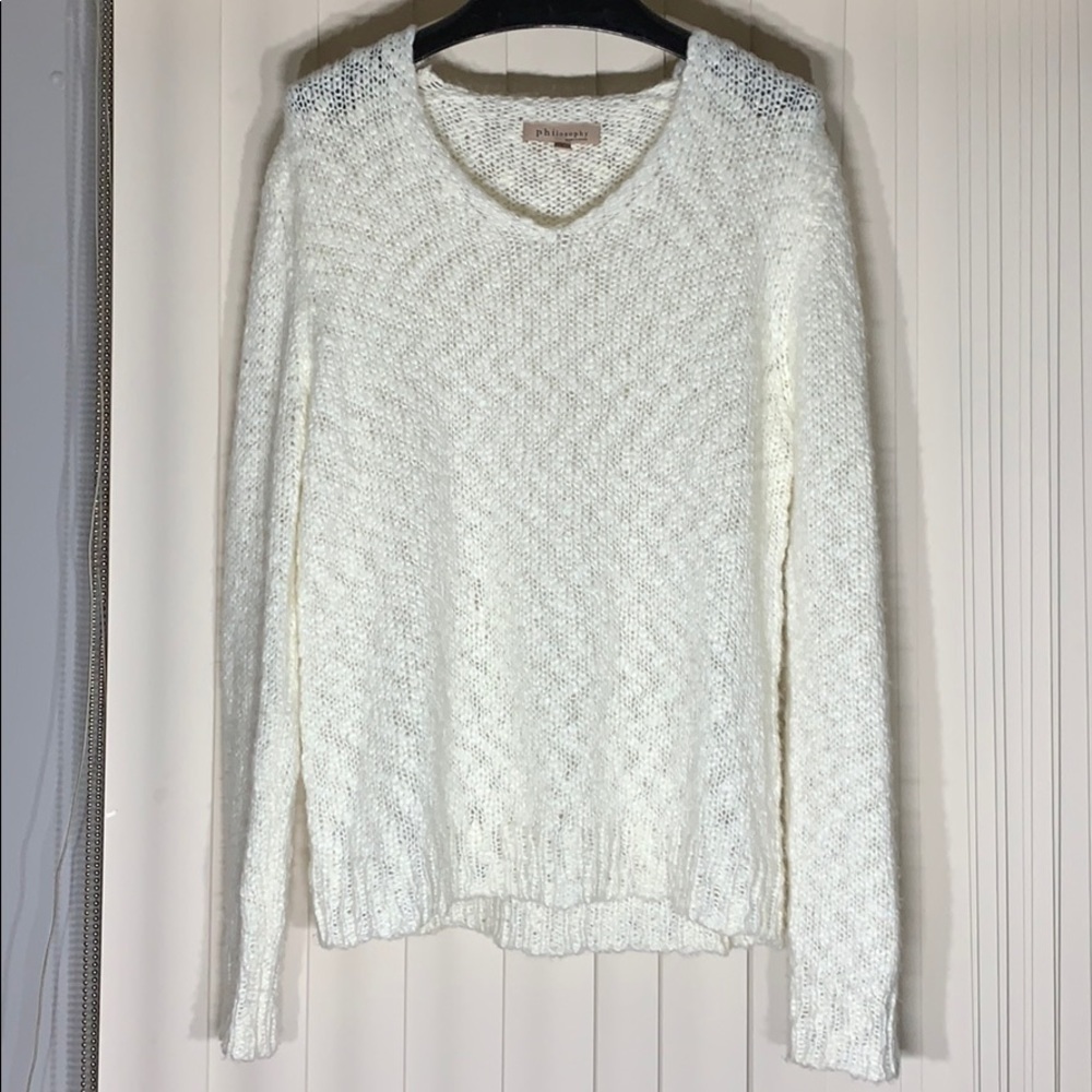 Philosophy off-white open knit pullover large